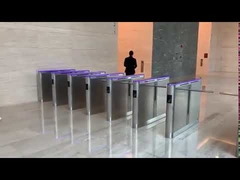 بوابة دوارة بذراع منسدلة خارجية / داخلية بمحرك BLDC مع قارئ بطاقات والتعرف على بصمات الأصابع