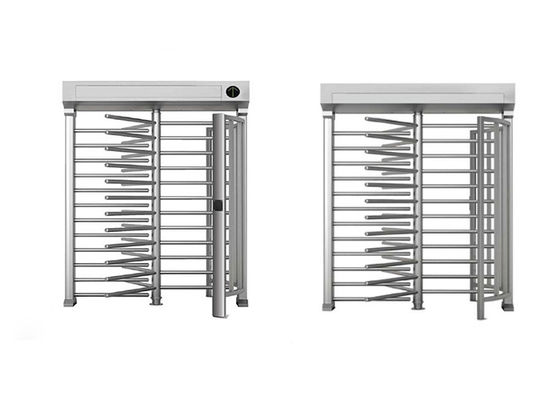 بوابة دوارة كاملة الارتفاع مزودة بقارئ رمز الاستجابة السريعة RFID مع تشغيل بجهد 24 فولت تيار مستمر وآلية منع التتبع للتحكم المزدوج في الوصول