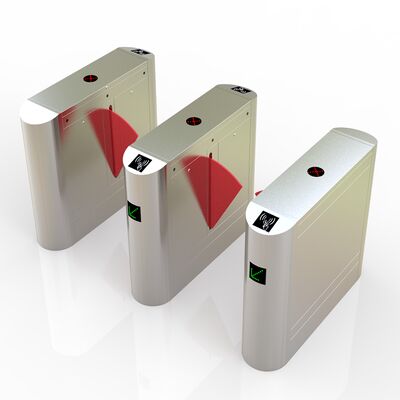 بوابة حاجز رفرف للمشاة بمحرك DC 40W من الفولاذ المقاوم للصدأ 304 بعرض 550 مم للتحكم في الوصول