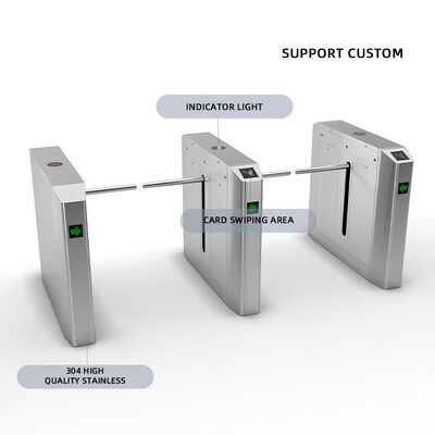IP55 RFID الأمن بوابة التحكم في الوصول مزدوجة Moter جسر قطرة الذراع الباب الدوار
