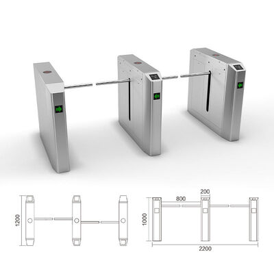 24V BLDC Motor Drop Arm Turnstile Slim Size Bi اتجاهي LED ضوء إشارة