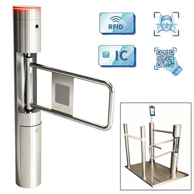 بوابة حاجز متأرجح بمحرك بدون فرشاة وإطار SS304 مع التعرف على الوجه وقياس درجة الحرارة