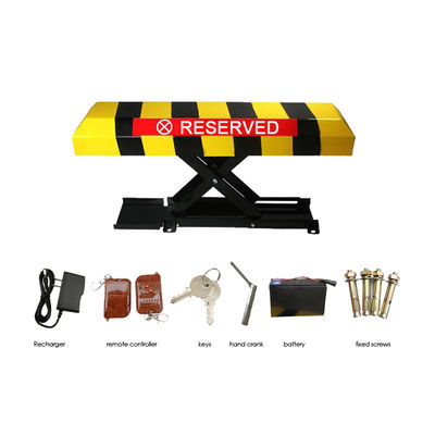 قفل وقوف السيارات الأوتوماتيكي بمحرك DC12V مع ارتفاع رفع 305 مم وبطارية حمض الرصاص القابلة لإعادة الشحن
