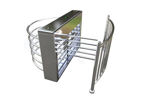 بوابة دوارة من الفولاذ المقاوم للصدأ SS304 بنصف ارتفاع مع ذراع 450 مم وتصنيف IP55 للتحكم الآمن في الوصول